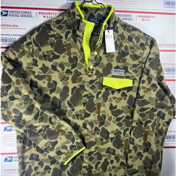 Polo Ralph Lauren Other - Mens Polo Ralph Lauren Camo Fleece Pullover Voyager Quarter Zip NWT